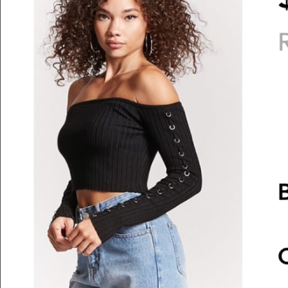 Ring detail off the shoulder top